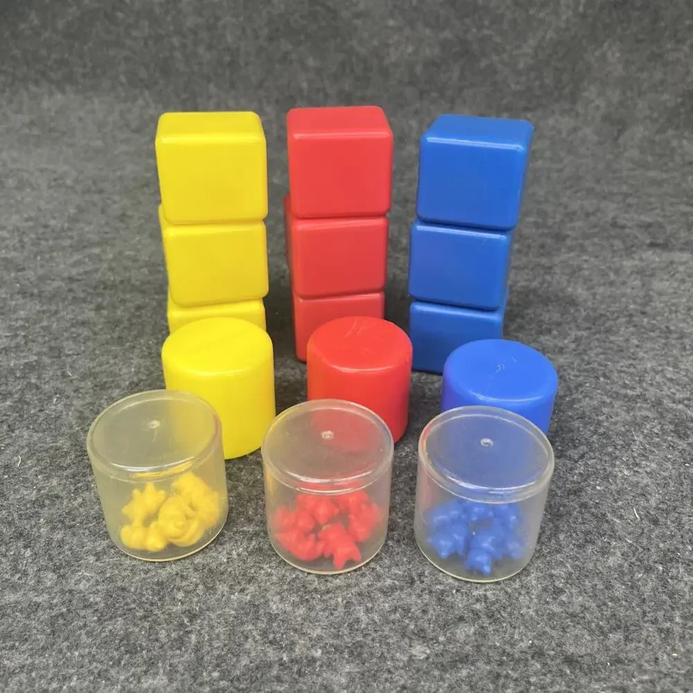 Vintage 1994 Play-Tech Shape Sorter Bucket Sensory Rattle Blocks Toy 15 Pcs READ